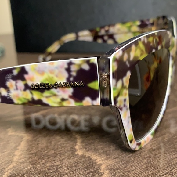 DOLCE & GABBANA 4231 2842/8G BLACK PEACH FLOWERS - Picture 3 of 16
